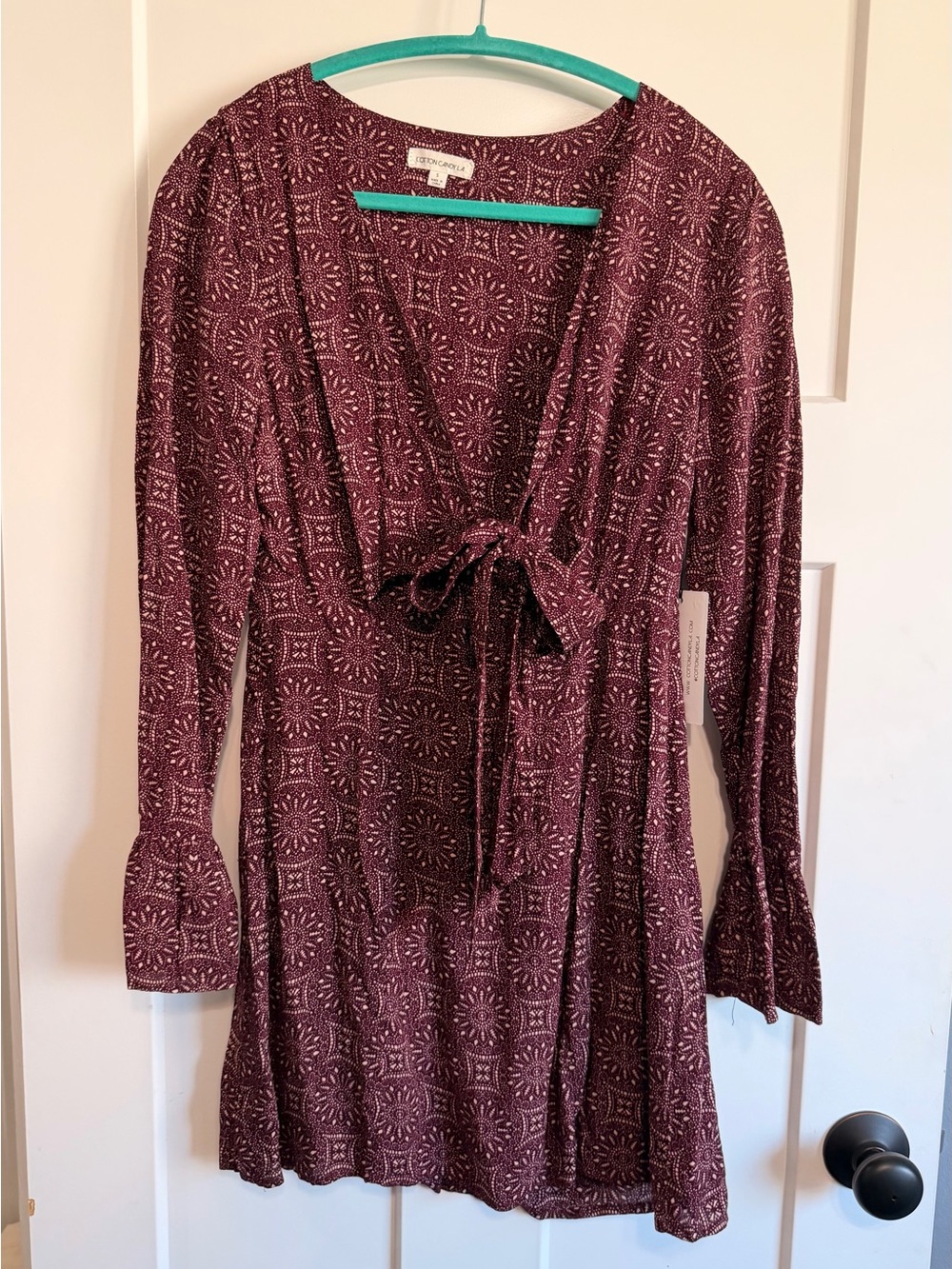 NWT Cotton Candy LA Burgundy and Cream Dress